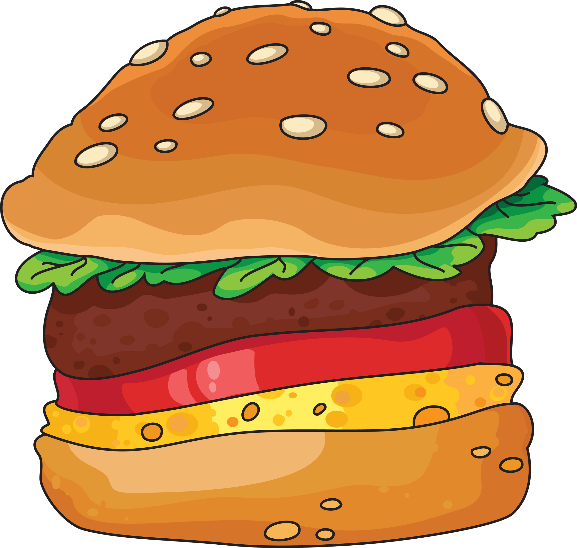 Hamburger cartoon clip art 3  - Hamburger Clip Art