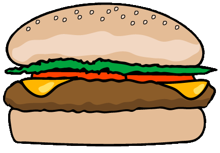 Hamburger Clip Art. Left clic - Clipart Hamburger