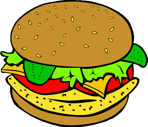 Hamburger Clip Art. Left clic - Hamburger Clipart