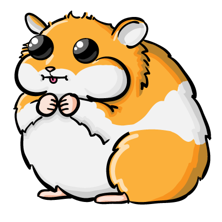 Cute Hamster vector art .