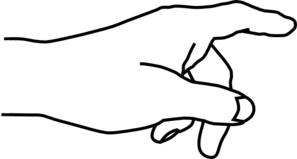 hand clipart black and% . - Hand Pointing Clipart