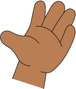 Clipart open hand light skin