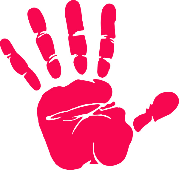 Light hand print clip art at 