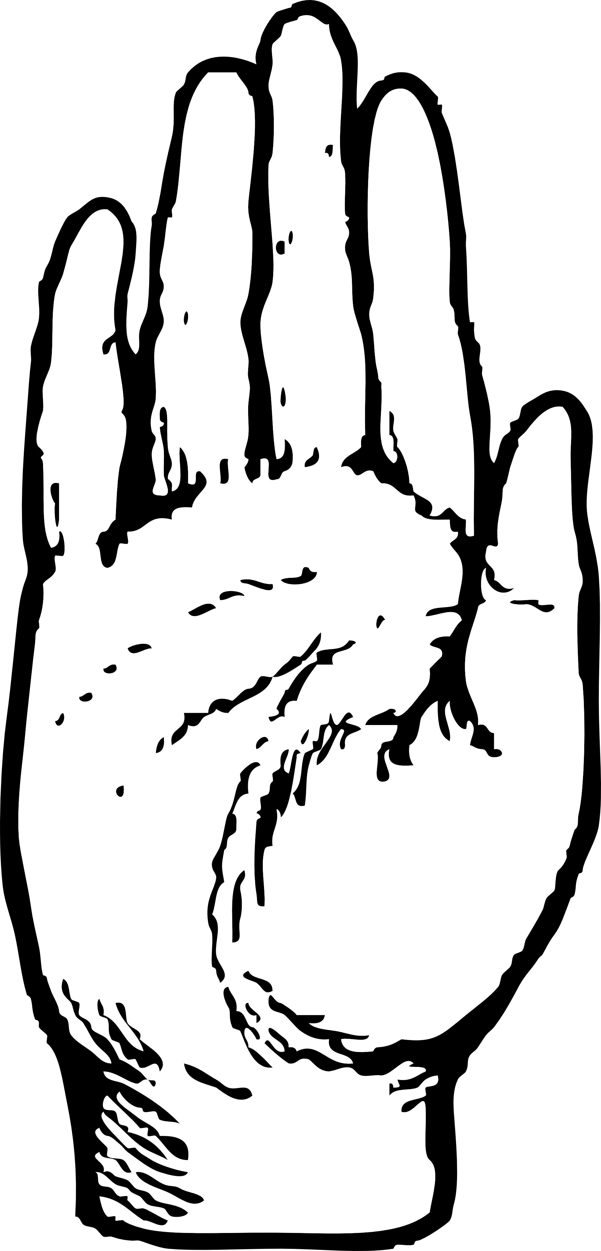 Hand Clipart Black And White Right Hand Black White Line Art Coloring