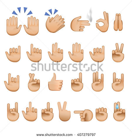 Set Hands Icons Symbols Emoji Different Stock Vektörü 407279797 -  Shutterstock