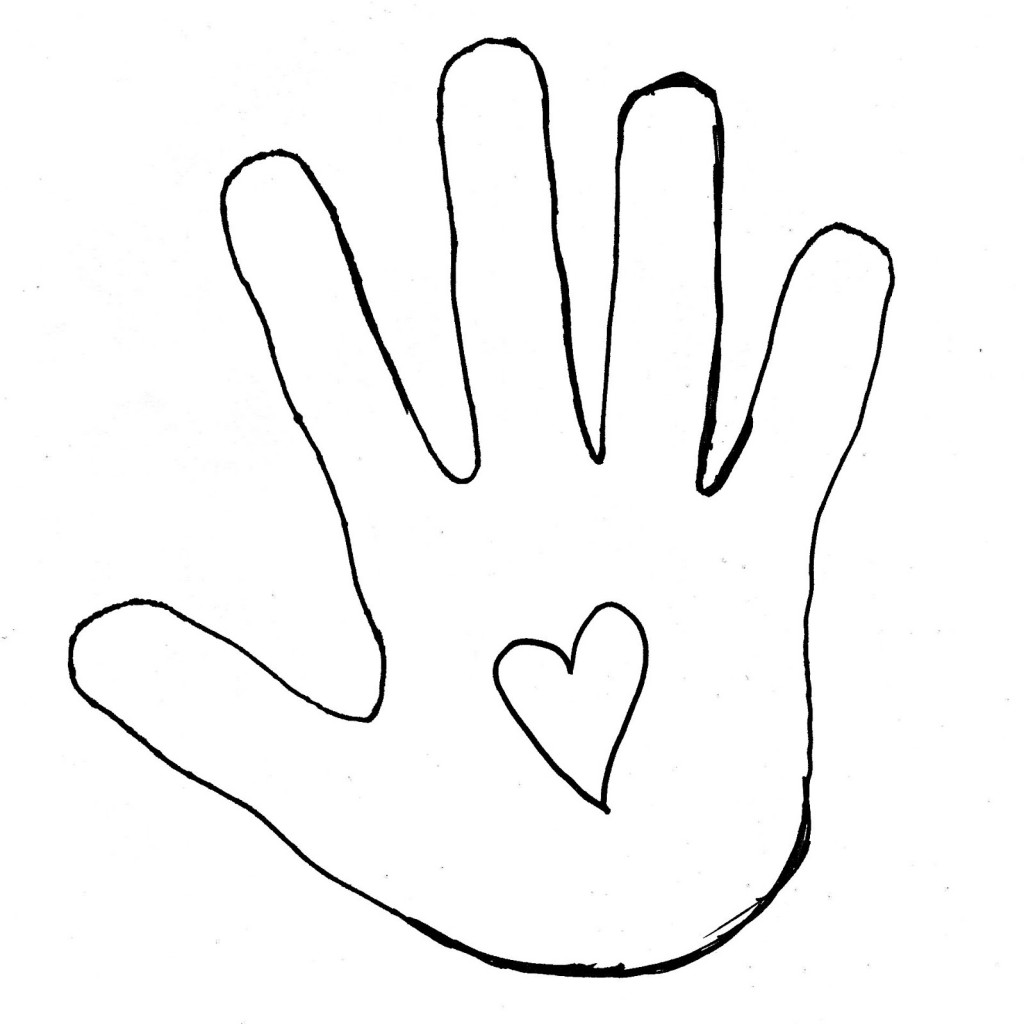 Hand outline drawing clipart. - Hand Outline Clip Art