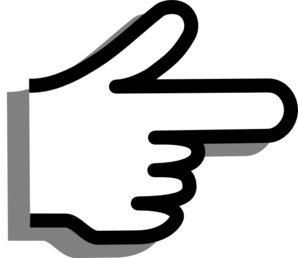 Hand Pointing Clipart Black A - Pointing Clipart