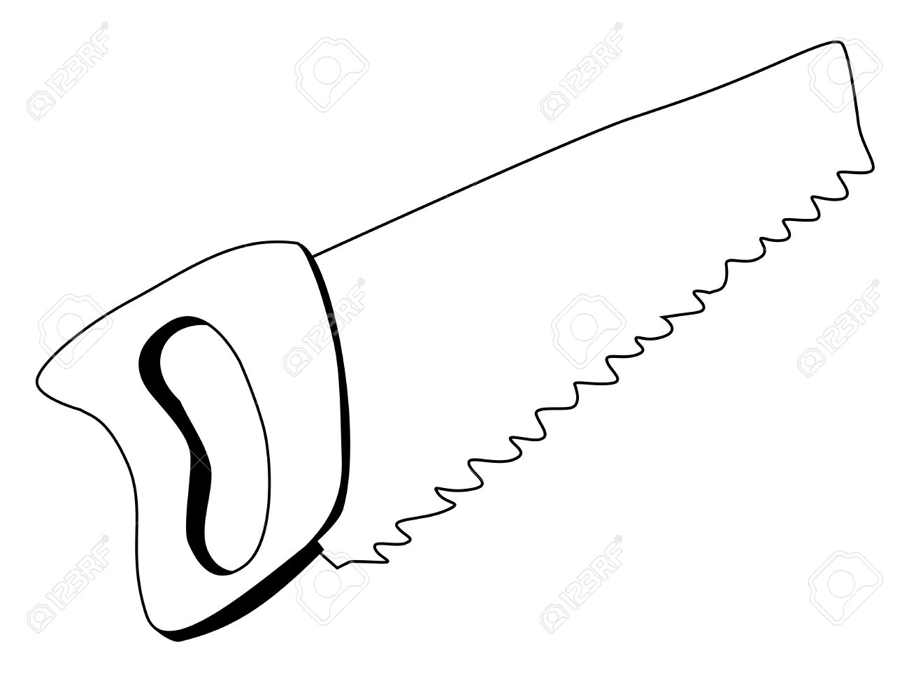 outline illustration of hand saw Stock Vector - 45587908