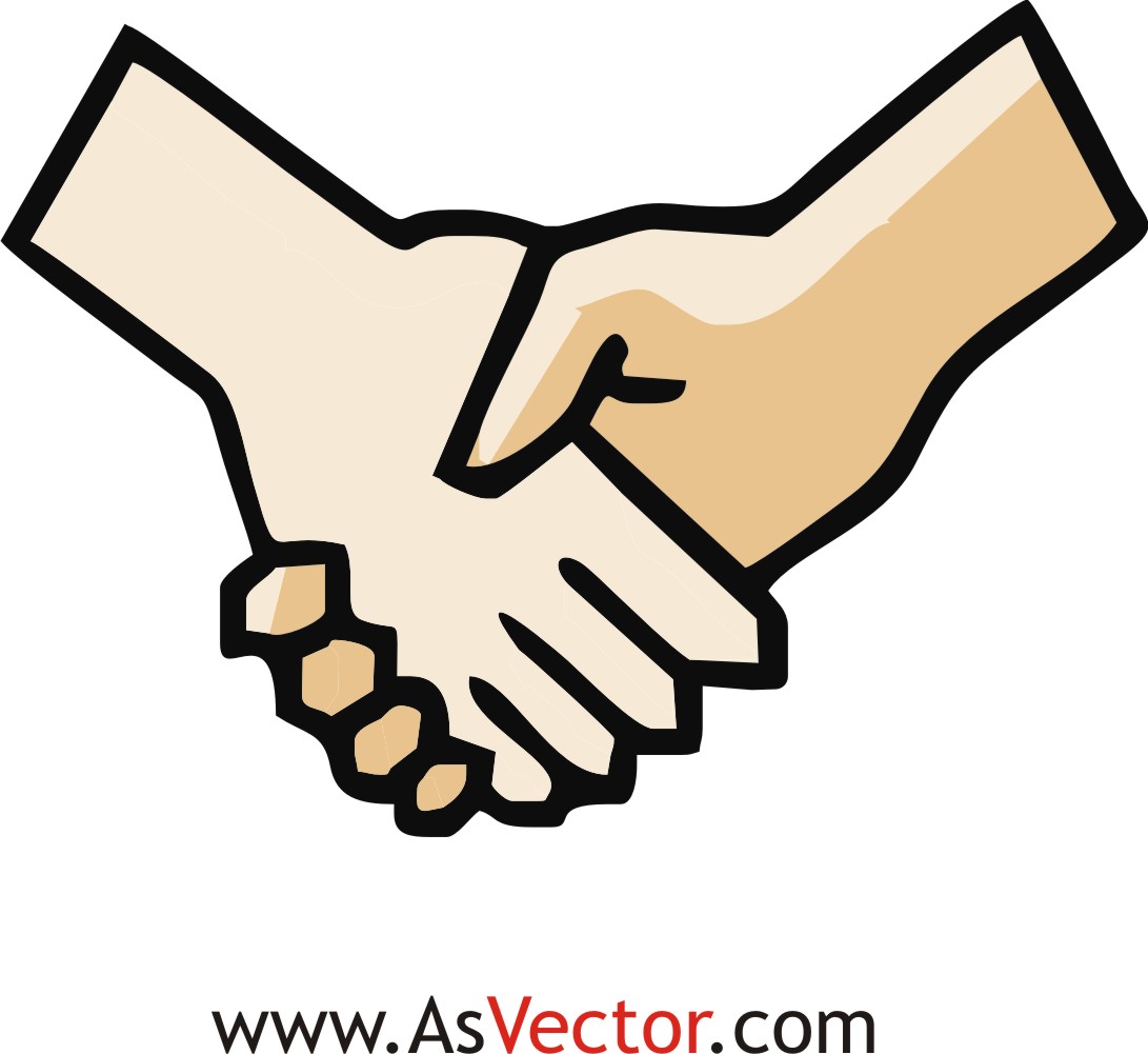 Hand Shaking Clip Art. vector - Hand Shake Clipart