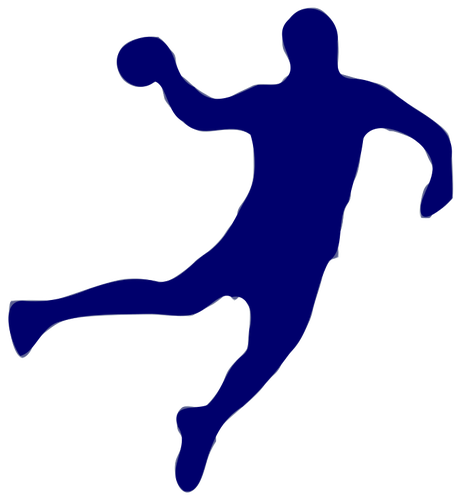 Silhouettes of handball playe