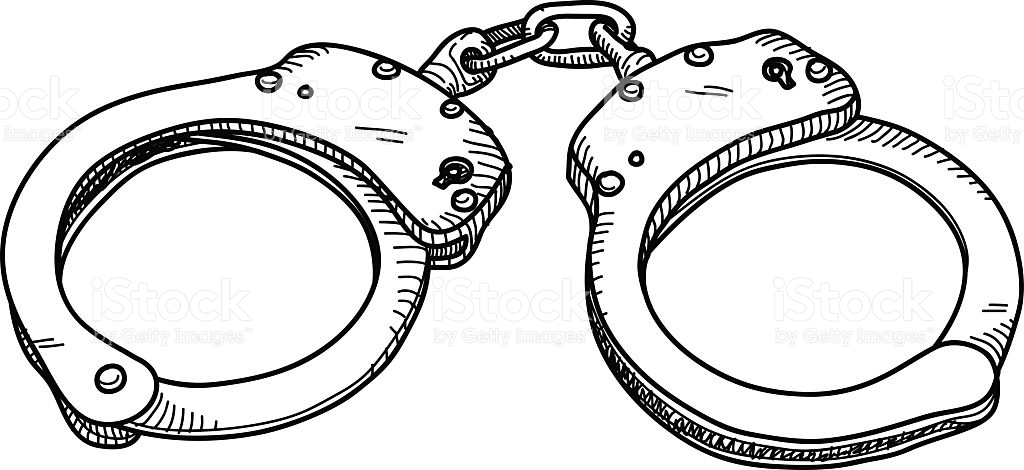 Handcuffs Doodle stock vector art