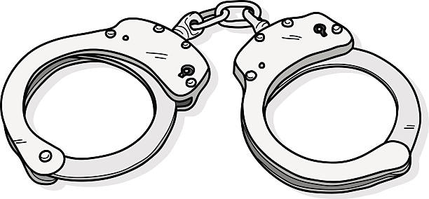 Vector Sketch Police Handcuff - Handcuffs Clipart