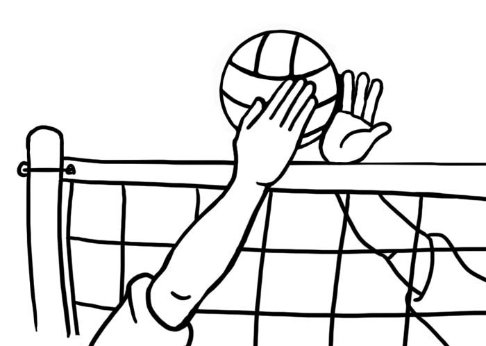 hands blocking at volleyball net in black and white u0026middot; volleyball clipart ...