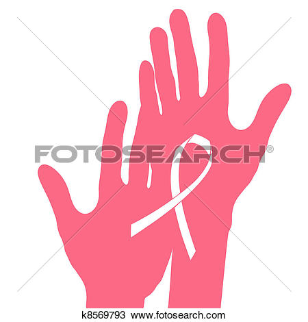 Hands holding breast cancer r - Breast Cancer Free Clip Art