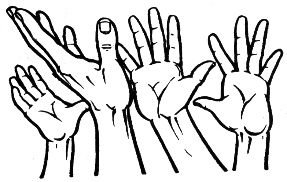 Hands reaching up clipart