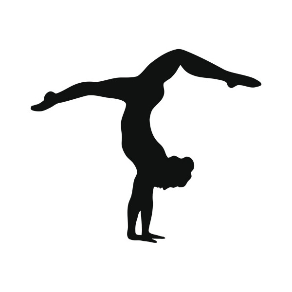 Handstand Silhouette Clipart - Gymnast Silhouette Clip Art