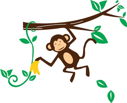hanging monkey clip art