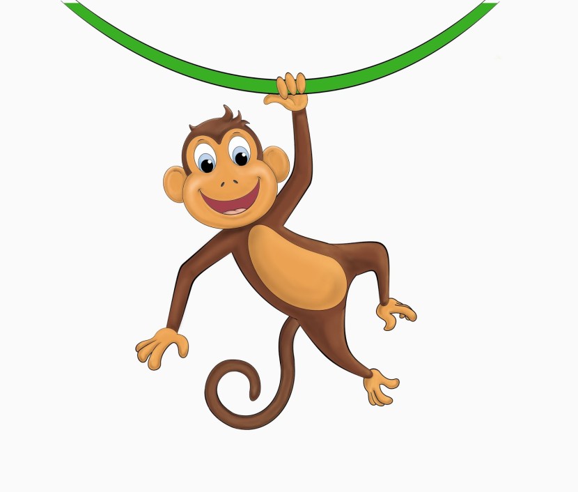 swinging monkey clipart