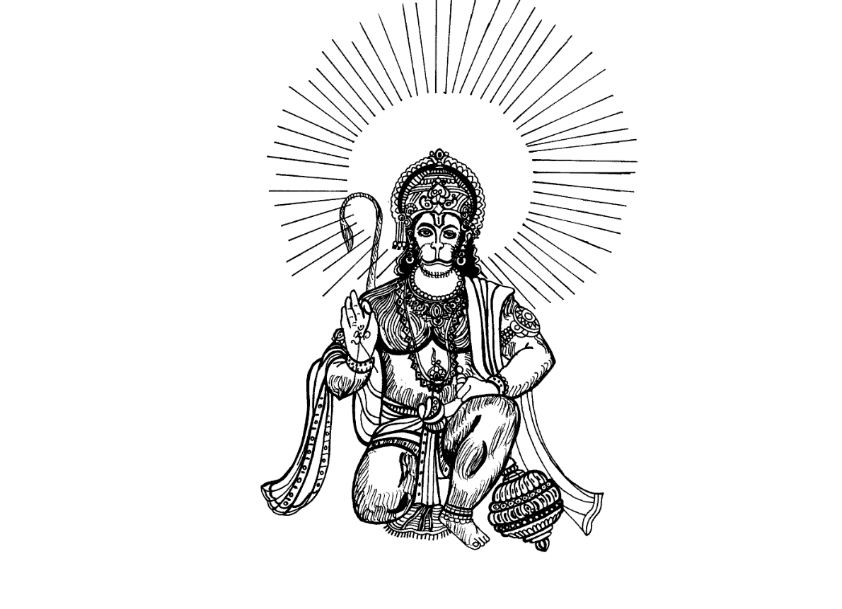 by vector tradition lord hanuman coloring drawing free kb x with hanuman  coloring pages