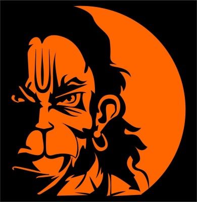 iDesign Hanuman Face 5inch Windows Car Sticker | Price Compare India -  41814385