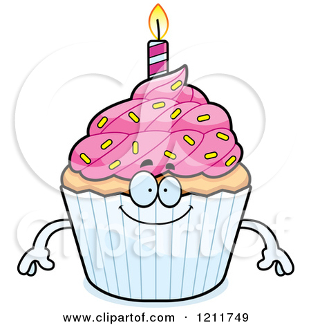 happy birthday cupcake clipart