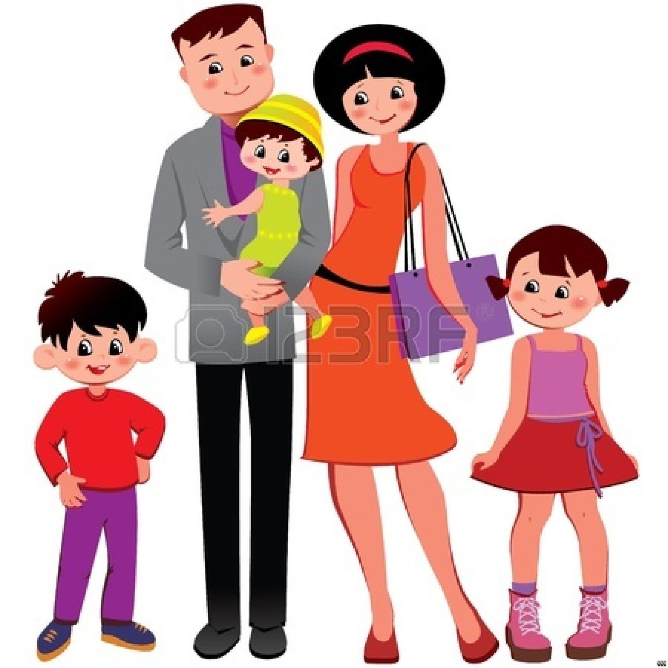 happy family clipart black and white