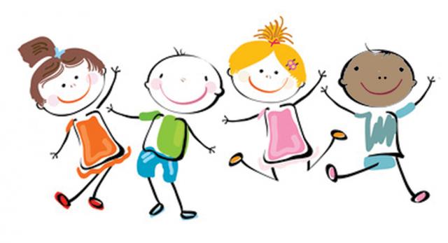 happy kids clipart black and 
