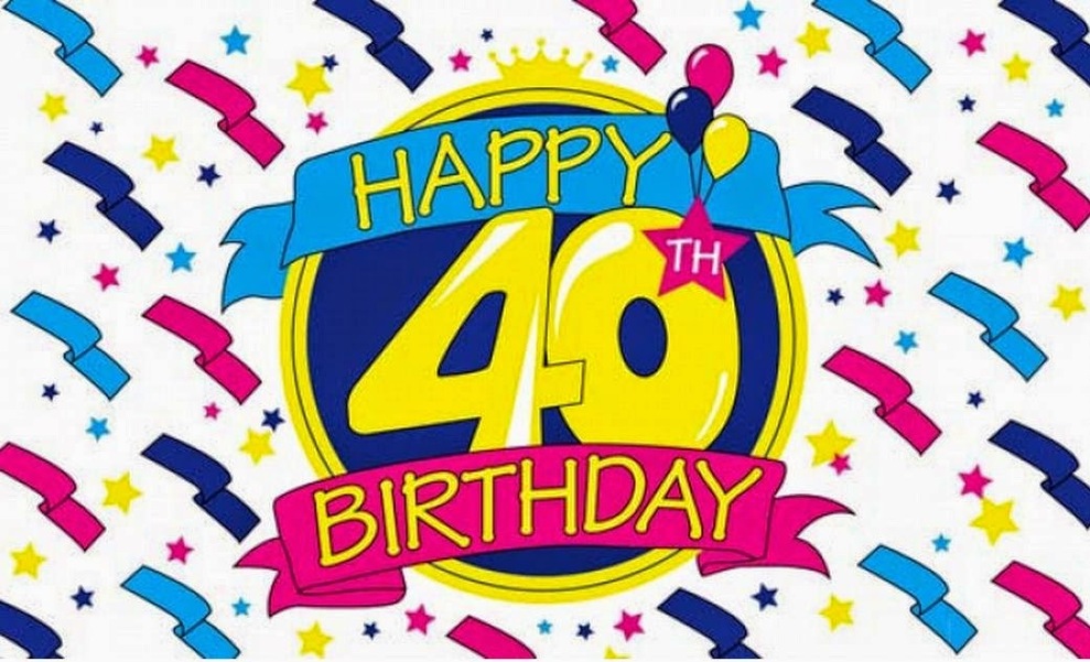 Happy 40th Birthday Large Clip .