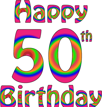 Happy 50th Birthday Greeting  - Free 50th Birthday Clip Art