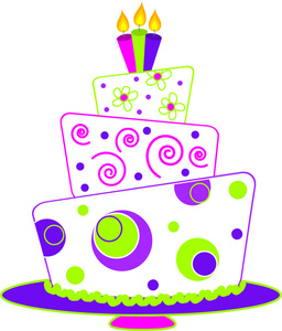 Happy Birthday Cake Clip Art . .