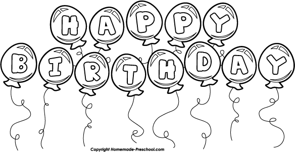 Happy Birthday Clipart Black And White Bmp u0026middot; Birthday Balloon Bunch White Bw Png