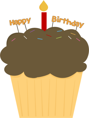 Happy Birthday Cupcake - Clip Art Cupcake