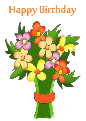 happy birthday flowers ... - Clip Art Free Birthday