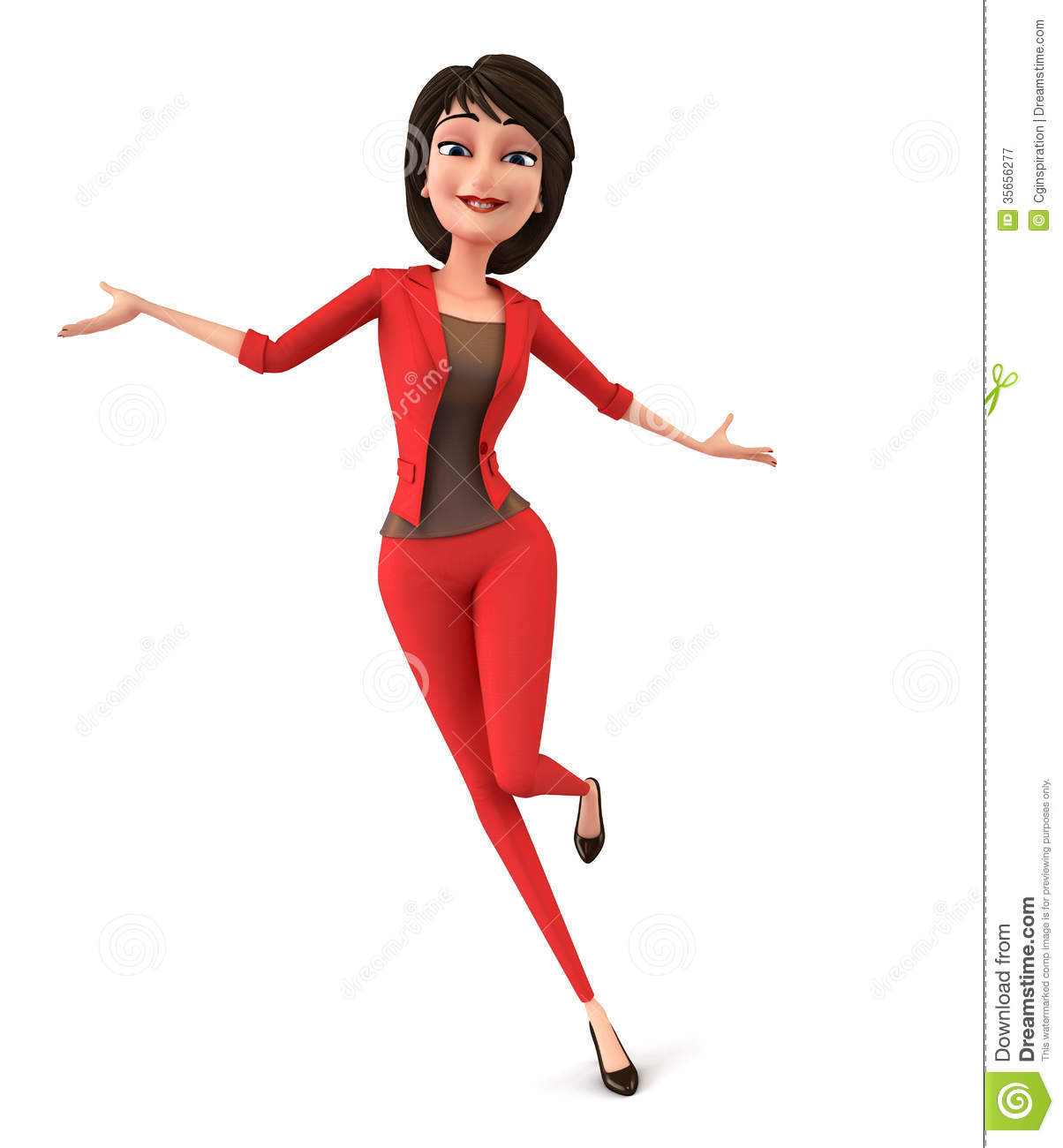 Vector - cartoon happy woman 