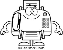 ... Happy Cartoon Fax Machine - A cartoon illustration of a fax.