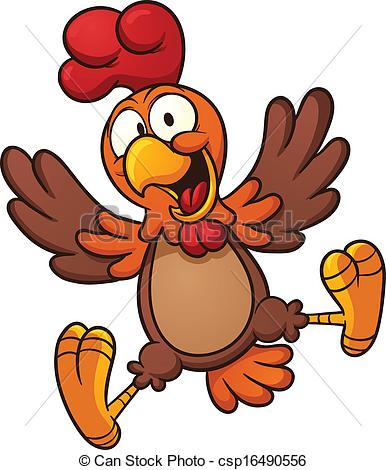 ... Happy chicken - Happy cartoon chicken. Vector clip art.