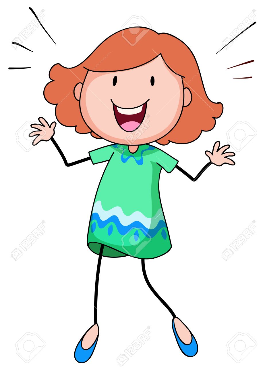 Closeup happy girl laughing alone Stock Vector - 40330797