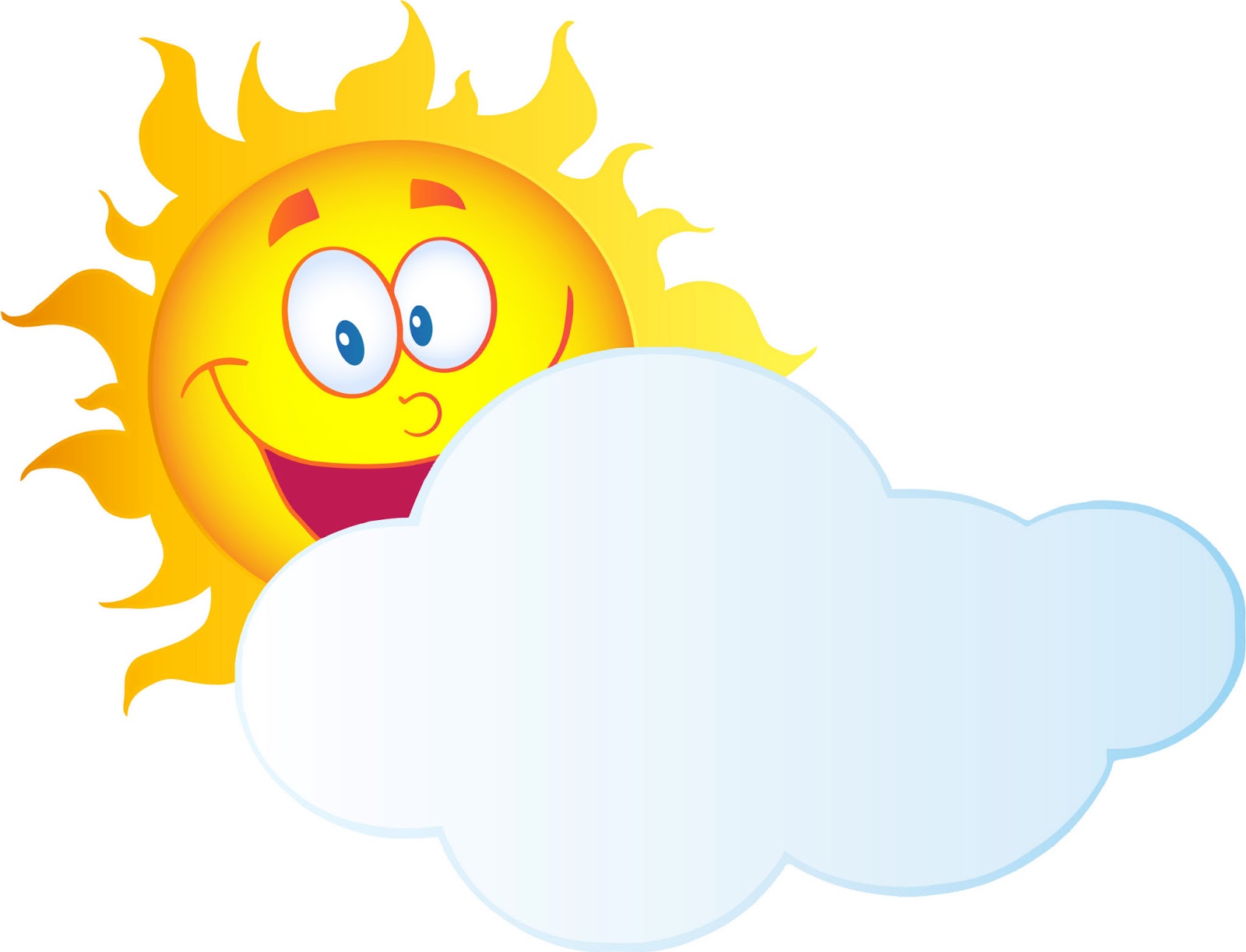 Happy Cloud Clipart Black And - Sun And Clouds Clipart