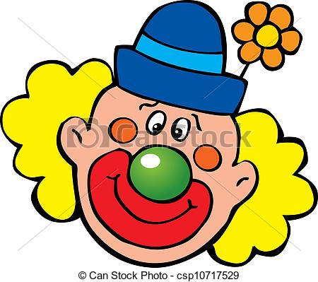 Happy clown. Vector art-illustration on a white.