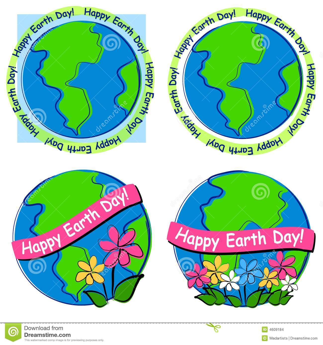 Happy Earth Day Clip Art Stock Images