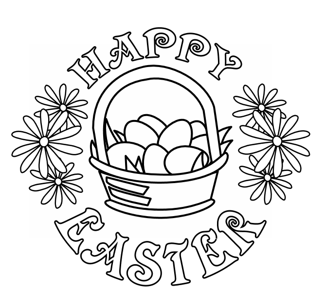 Happy Easter Clip Art Black A