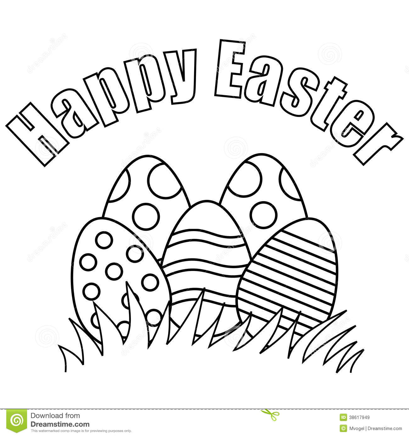 Happy easter clipart black and white