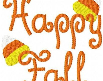 Happy Fall Machine Embroidery .