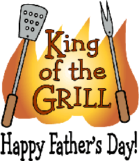 Happy Father S Day Dad S Bbq Clip Art With Bbq Tools Fire And Word