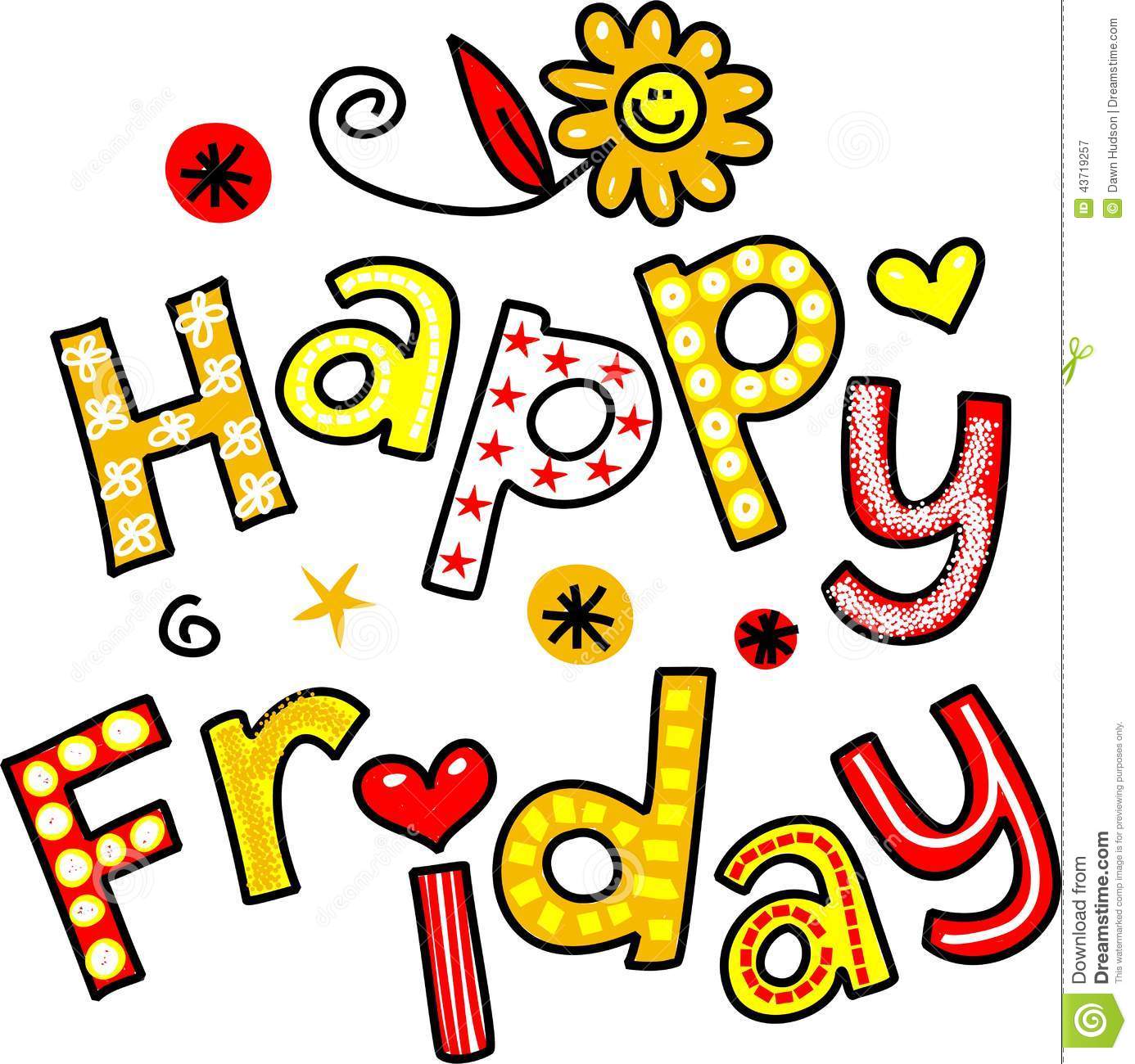 Happy Friday Cartoon Text Cli - Friday Clipart