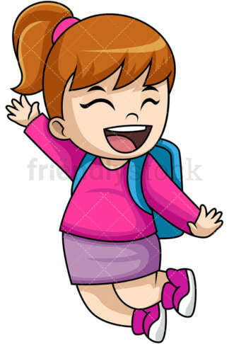 Happy girl school student. PNG - JPG and vector EPS file formats  (infinitely scalable