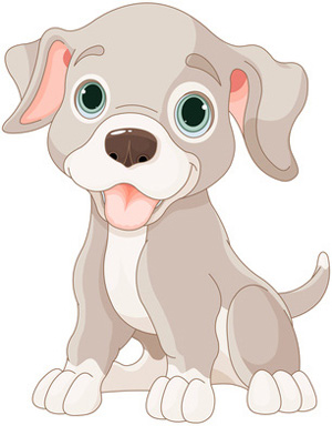 Happy grey puppy dog - Puppy Dog Clipart