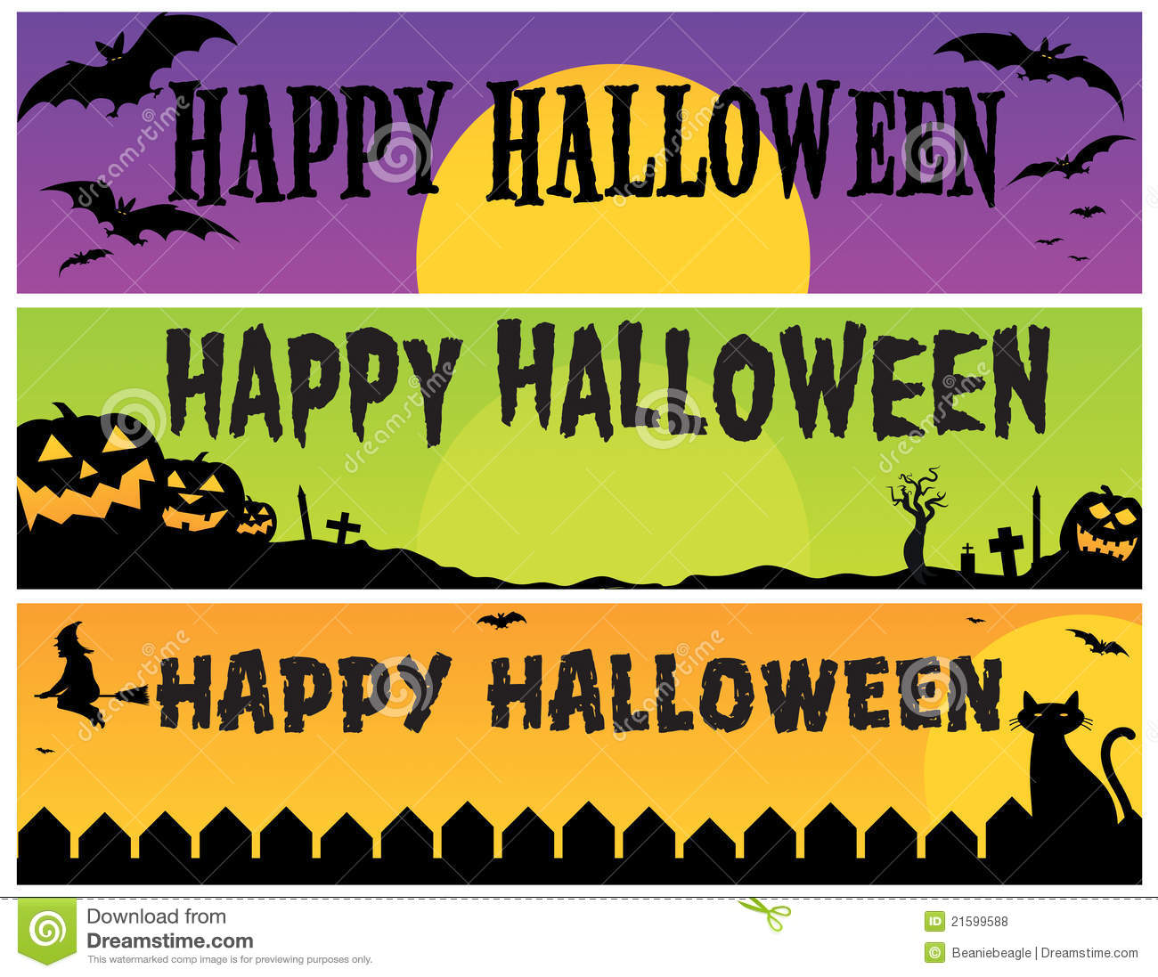 Happy Halloween Banners - Halloween Banner Clipart