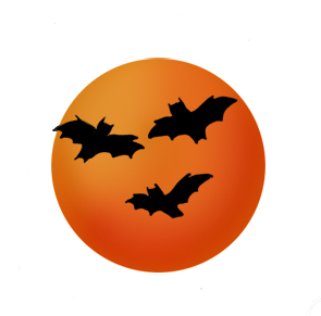 Halloween Moon With Bats