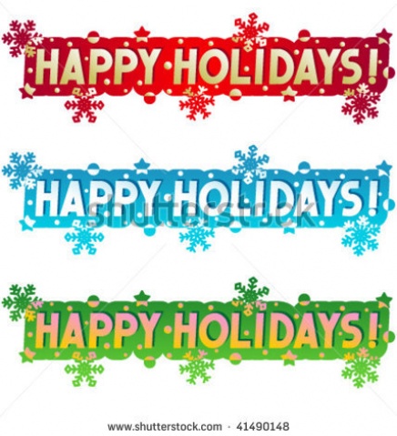 Happy Holidays Clip Art Banner .